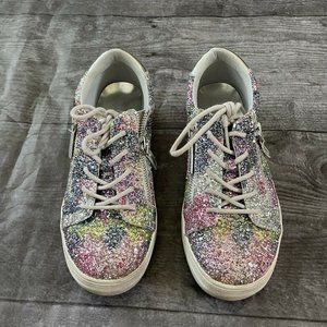 Girl’s Kidpik Rainbow Glitter Fashion Sneakers Shoes Size 4